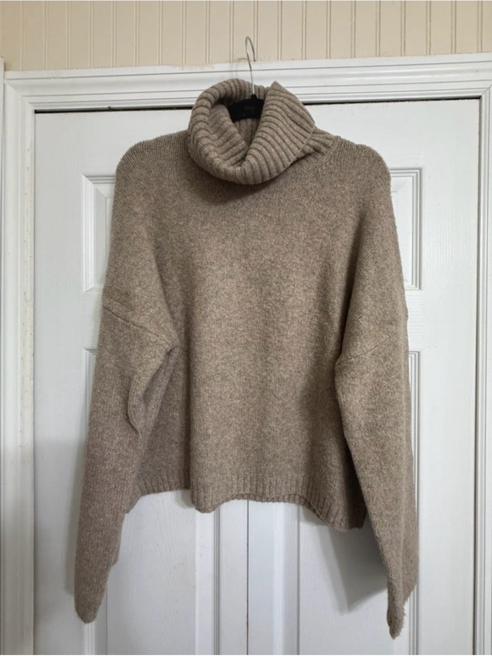 Abercrombie & Fitch Oversized Taupe Turtleneck Sweater